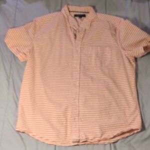 Aeropostale Men's Pink Striped Button Down Shirt